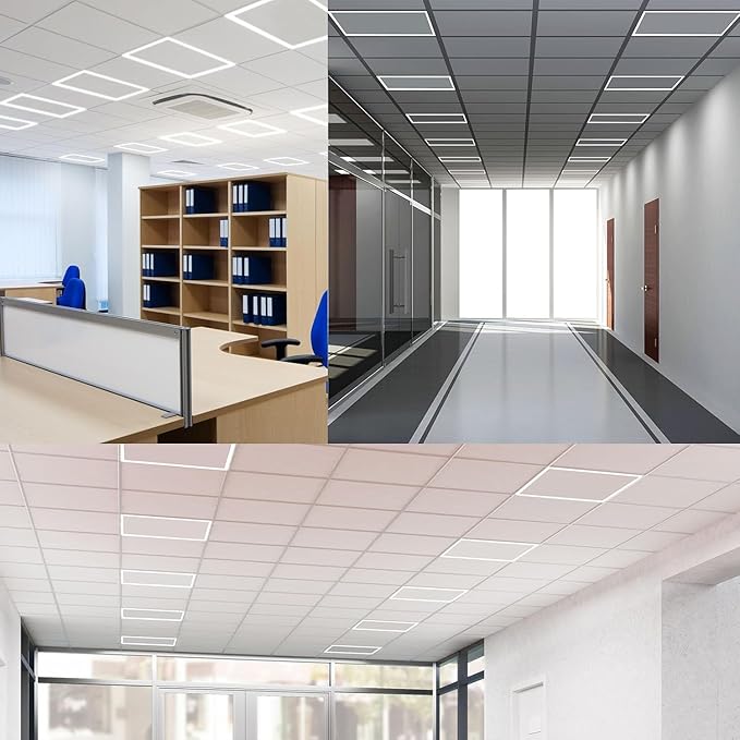 LED Energy Plus 2x2 FT Edge-Lit Frame LED Panel Lights,5CCT Selectable 3000K-6500K, 2600/3900/5200LM,20W/30W/40W Switch, Grid Drop Ceiling Lights,0-10V Dimmable,Damp Rated,100-277V,ETL Listed (4 Pack)