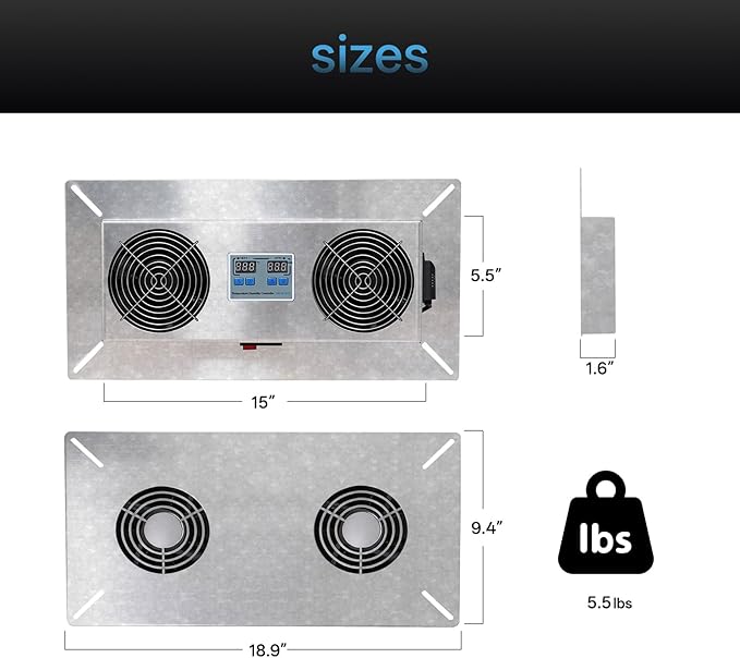 240 CFM Crawlspace Vent Fan, With Thermostat,Humidistat, Crawlspace Fans, For Moisture Reduction, Radon Mitigation, Freeze Protection , Ideal for Basement, Attic, Crawl Space Fan Vent(Natural color)