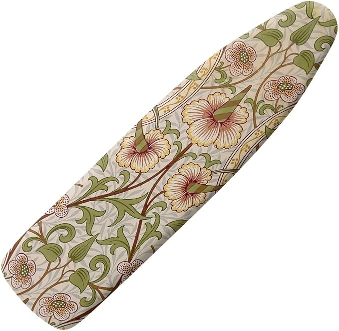 ZCFYGDX William Morris Art Ironing Board Covers,Stain Resistant & Anti-Scorch Elastic Edges Nylon Buckle Straps Hook & Loop Fastener Strap,Easy Install of Protective Decorative Cover 18x58 Inch