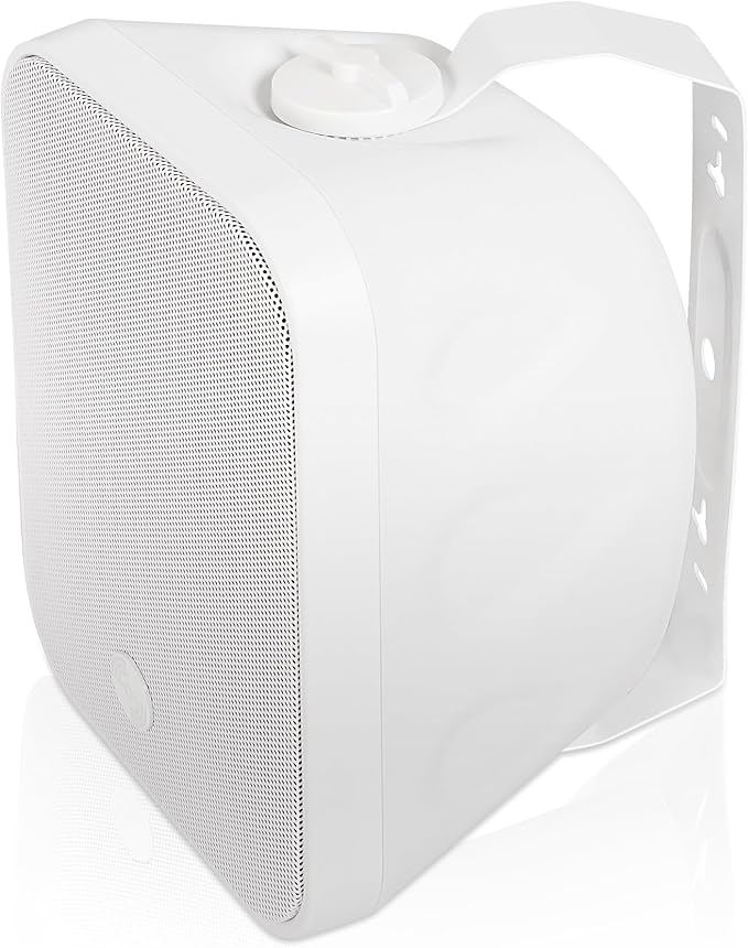 Sound Town Commercial Restaurant Bluetooth Amplifier + Surface-Mount Speaker Set, with One 6-Zone 70V/100V Amplifier with Bluetooth, 8 x 5.25-Inch Surface-Mount Speakers, White (STCA360X8MS5W)
