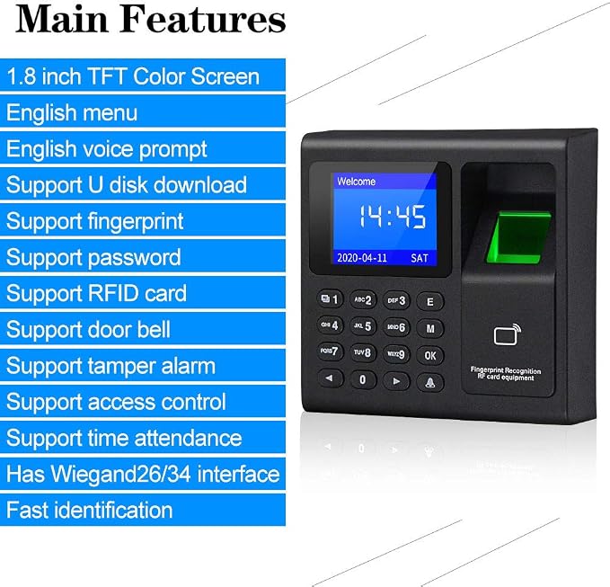 RFID Access Control System kit, Supports USB Flash Drive TCP/IP, Equipped - Image 2