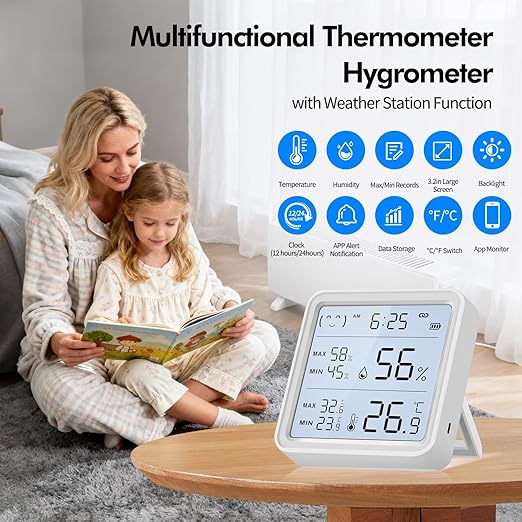 eMylo WiFi Thermometer Hygrometer 2 Pack, Smart Digital Indoor Temperature - Image 2