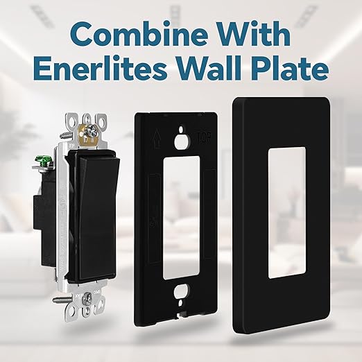 ThunderWay Matte Black Single Pole Decorator Light Switch with Screwless Wall Plate, 15 A 120/277 V, ON/Off Rocker Paddle Interrupter, Self-Grounding, Residential Grade,UL Listed (30 Pack)