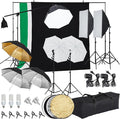 Photography Lighting Kit with Backdrops, 8.5 x 10 ft Backdrop Stand, Softbox by TROPOW