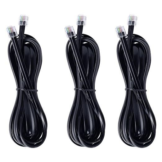 RJ12 Cable Phone Cord RJ12 6P6C Male to Male Straight Wired by TOYAYAYO