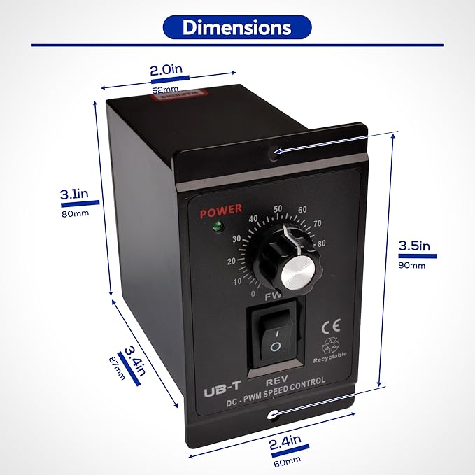 matell DC 12-60V 20A Motor Speed Controller Forward/Reverse (Forward Change)