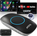 ATOTOMOVE Wireless CarPlay AI Box with OBD2 Scanner, Car Video Streaming Wireless Plug & Play Carplay Adapter for iPhone & Android Auto with ChatGPT, Supports YouTube, Netfilx 256GB Max, HDMI