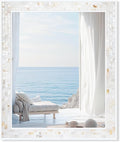 Tanmicoshomy 30 x 36 Inch White Rectangle Wall Mirror, Natural Shell Framed Rectangular Mirror for Bathroom Bedroom, Living Room, Entryway, Wall Mounted Horizontal or Vertical