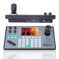 iuZee PTZ Camera Controller 4D Joystick PoE IP PTZ Keyboard with Controller 5" LCD Screen Preview, Support VISCA PELCO-P PELCO-D RS422 RS485 RS232 RJ45, for Live Streaming Meeting/Church Service/Education