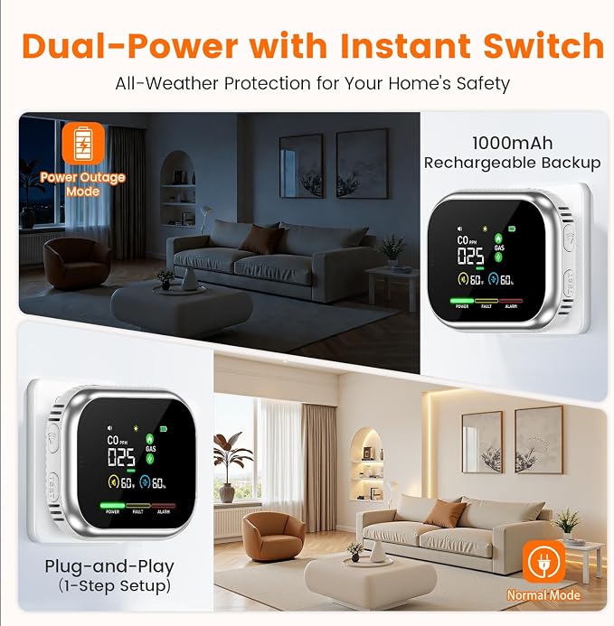 6 in 1 Indoor Air Quality Monitor, Portable Real-Time - Image 3