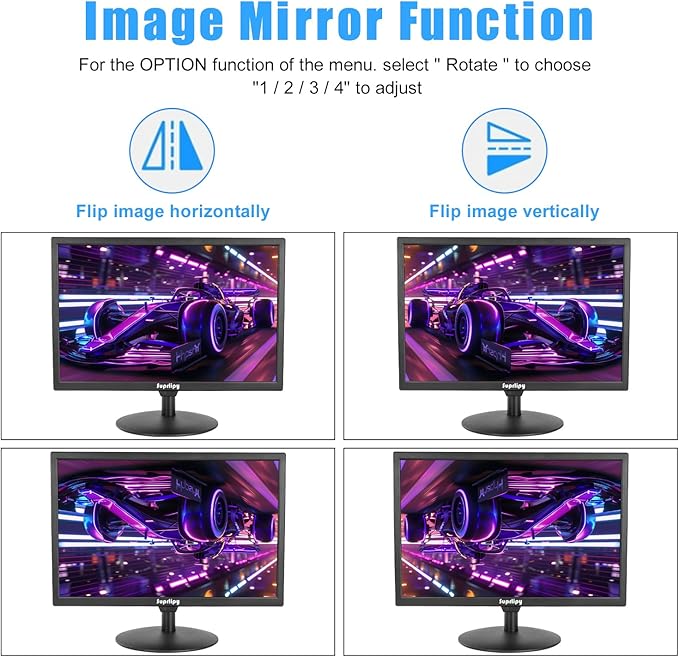 Suprlipy 21.5" FHD Mini LCD Monitor Display Screen 1920x1080 60Hz 16:9 BNC VGA HDMI AV with USB Input Built-in Loudspeaker for CCTV Security Camera DVR PC Game Console