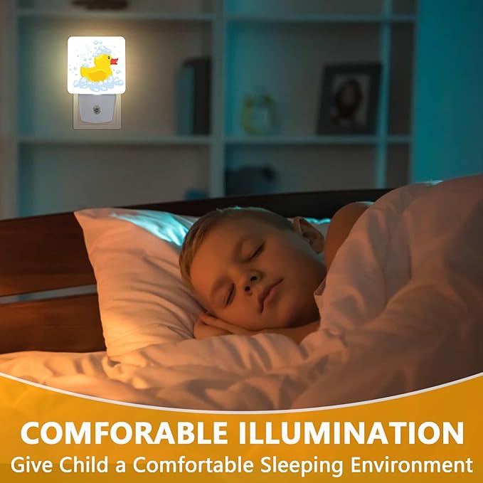 GANTINIR Night Light, Plug-into Cartoon Duck Nightlight White LED Lamp, Energy Efficient Decor Desk Lamp for Bedroom Hallway Stairs Bathroom