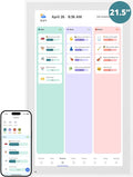 Digital Wall Calendar 21.5 Inch – Interactive Touch Screen Electronic Calendar & Smart Family Hub with Cross-Device Sync, Schedules Reminders, Chore Chart, Rewards & Photo Display