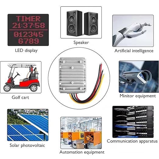 30A 360W DC 36V/48V to 12V Voltage Converter with Fuse - Waterproof Step Down Regulator Buck Reducer Power Transformer for Golf Cart - DC 36V/48V to 12V 30A