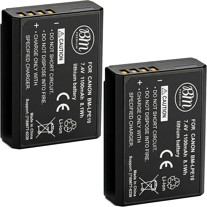 BM Premium 2-Pack of LP-E10 Batteries by BMPremium