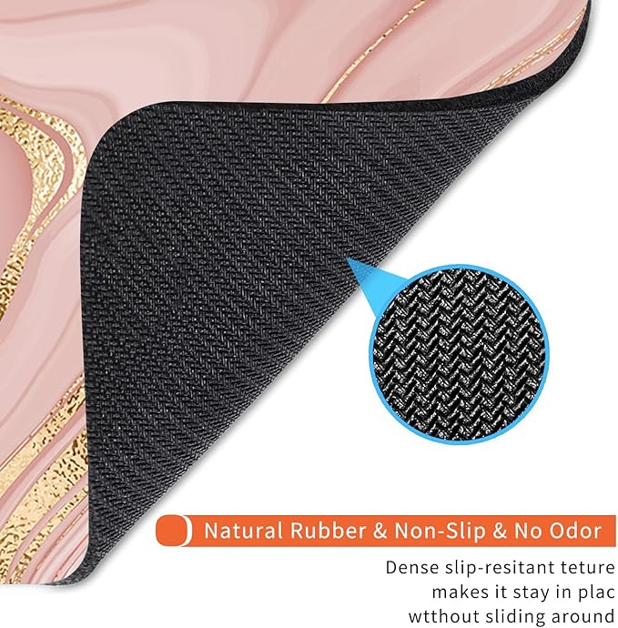 Armanza Square Mouse Pad Pink Gold,Personalized Premium-Textured Custom Mouse Mat Design,Washable Mousepad Cloth,Non-Slip Rubber Base Computer Mouse Pads for Wireless Mouse