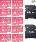 JUANWE 16GB Micro SD Card 10 Pack microSDHC Memory Card by JUANWE