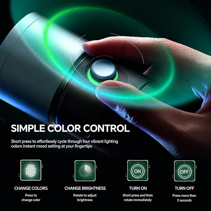 PHOTOOLEX 4 Colors Photography Flashlight with 20 Magnetic Pattern Gobos, 8400mAh Portable Spotlight, 10W LED Studio Light for Photo, Content Creation Accessories