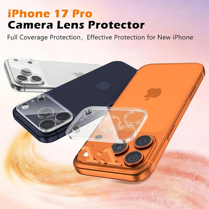 imluckies 3 Pack for iPhone 17 Pro 6.3" Camera Lens Protector, HD Clear - Image 2