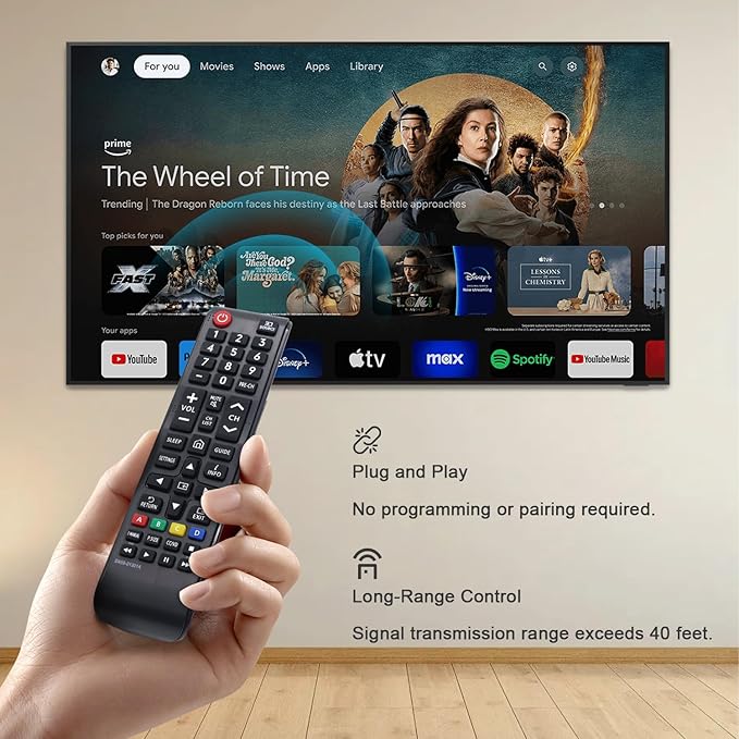 Replacement Remote Control for Samsung TV Remote BN59-01385A, Remote Control Compatible with Samsung TVs: The Frame, Neo QLED, QLED (BN59-01301A)