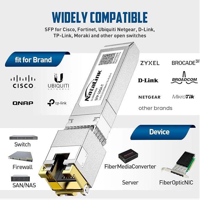 2-Pack 10G SFP+ to RJ45 Transceiver, Auto-Negotiation Copper SFP to Ethernet - Image 3