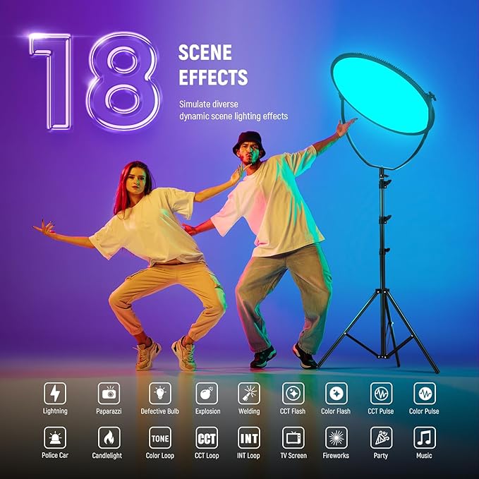 NEEWER 18" RGB LED Round Panel Video Light - Image 4