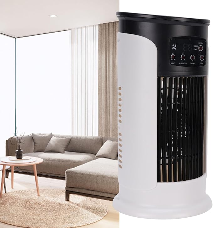 JTLB Portable Air Conditioner Fan Quiet 3 in 1 with 6 Fan Speeds Evaporative Air Cooler for Desktop, USB, 8H Timer, Cooling, Humidification,