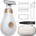 Trimcoo 2026 New Bikini Trimmer for Women - Small But Powerful Electric Razors, Intimate Pubic Hair/Lady Facial Painless Removal, USB-C Cordless Body Shaver for Trip, Replaceable Wet/Dry Blade, White
