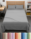 Full XL Bed Sheet Set - 4 Piece Extra Long Extended Full XL Sheets - Ultra-Soft, Breathable & Cooling - Fits 8” to 16" Mattress w/ Deep Pockets - 54" x 80" - Wrinkle & Fade Resistant - Heathered Grey