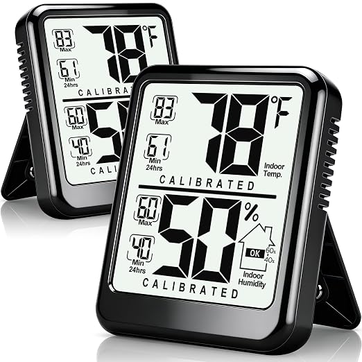 Antonki 2-Pack Room Thermometer, Digital Small Hygrometer Indoor Thermometer by Antonki