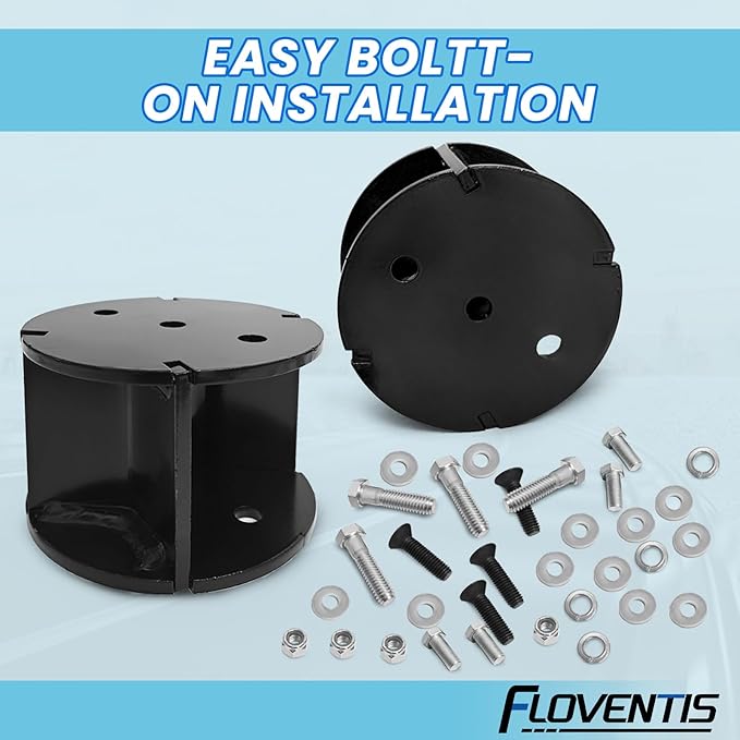 FLOVENTIS 3" Straight Air Helper Spring Spacer, Heavy-Duty Steel Compatible with Ford F150/F250/F350, Chevy, GMC, Ram, Toyota Air Springs Lift Spacer (7X1269)