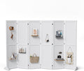 Bonnlo 4/6 Panel Pegboard Freestanding, 5 FT Portable Display Board Organizer for Craft Show Jewelry, Wooden Folding Privacy Screen Room Divider (White, 6 Panel with Base)