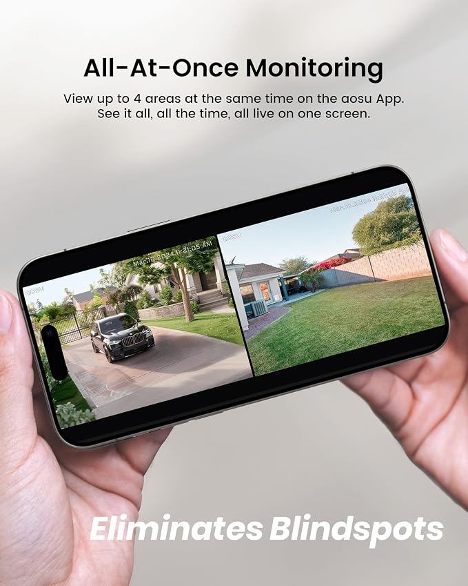 aosu Solar Security Cameras Wireless Outdoor, 2Mins DIY Installation, No - Image 5