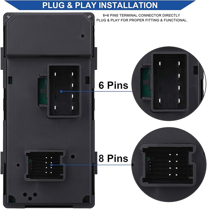 AiYiGu Driver Side Power Window Switch & 3 Pcs Passenger Window Switches, Compatible with 07-13 Chevy Silverado/GMC Sierra 1500 2500HD 3500HD/10-13 Yukon/09-16 Chevrolet Traverse/08-11 HHR