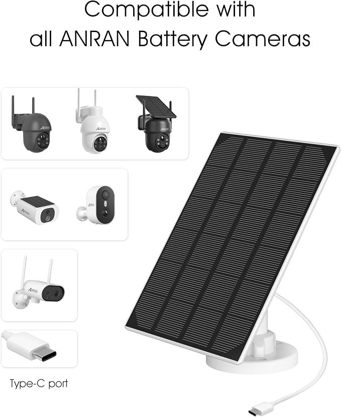 ANRAN 3W Solar Panel with 3M Micro USB & Type-C Port Cable, Compatible with - Image 2