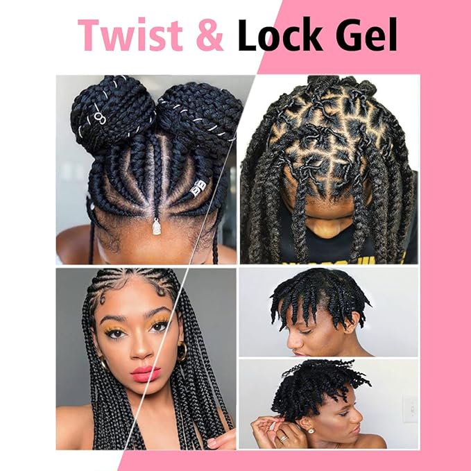 Braid Gel Good for Twist, Locs, Braids, Edge No Flake Extra Hold High Shine Braiding Gel & Edge Control, Loc Gel Long Lasting for Locks, Cornrows Smooths & Tames Frizz 8.8oz (Strawberry Flover) | Good for Twist, Locs, Braids, Edge, No Flake, High Shine