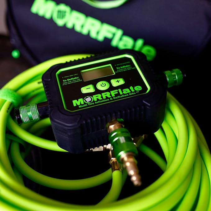 MORRFlate Air Hub + Air Hub Hoses Quad 125" Wheelbase 4 Tire Inflation Deflation System with Air Hub Automatic Digital PSI Controller High-Flow Solenoids Fast Efficient Multi Tire Inflation Deflation