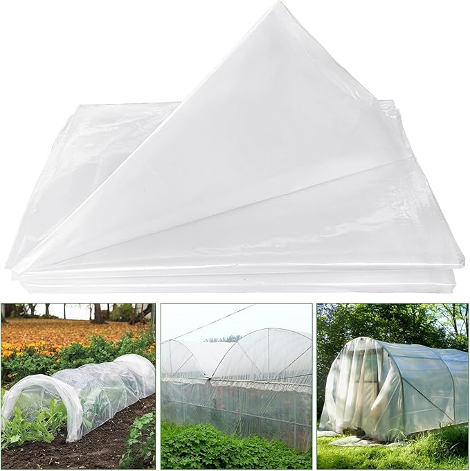 Greenhouse Plastic Sheeting,6 Mil 13×26ft Clear Greenhouse Film,Heavy Duty Plastic Sheeting for Farms Greenhouse Garden Floor Protection