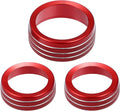 A ABSOPRO AC Knobs Decals AC Radio Switch Knob Cover for Dodge Durango 2014-2020 for Jeep Cherokee Grand Cherokee 2014-2021 Red (Set of 3)