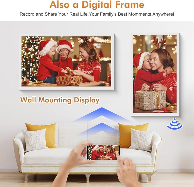 32" Digital Calendar Chore-Chart for-Wall-Planner - Interactive Touchscreen Display Electronic Calendar Picture Frame, Star Reward, Sync Google iCloud Outlook Calendar, Gifts for Mom, Wall Mount White