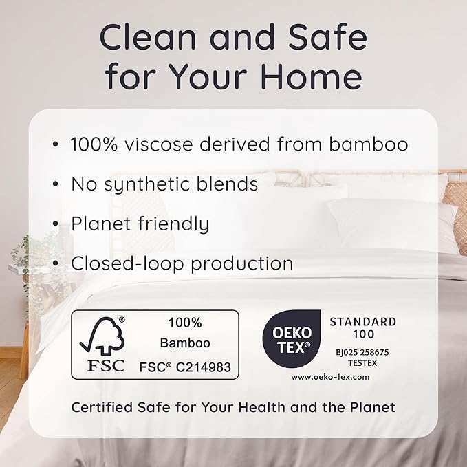 Bambaw 100% Viscose Derived from Bamboo Fitted Sheet Queen Size, Cooling Fitted Sheet Only, 16’’ Deep Pocket Sheets with Corner Straps, Queen Size (Sand)