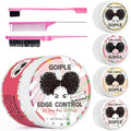 Edge Control Wax for Women - Strong Hold Non-greasy Smoother, Mini Control Brush for Back Hair, No Flaking Water-based Stay Gel, Slick Back Wax for All Hair Types (8pcs)