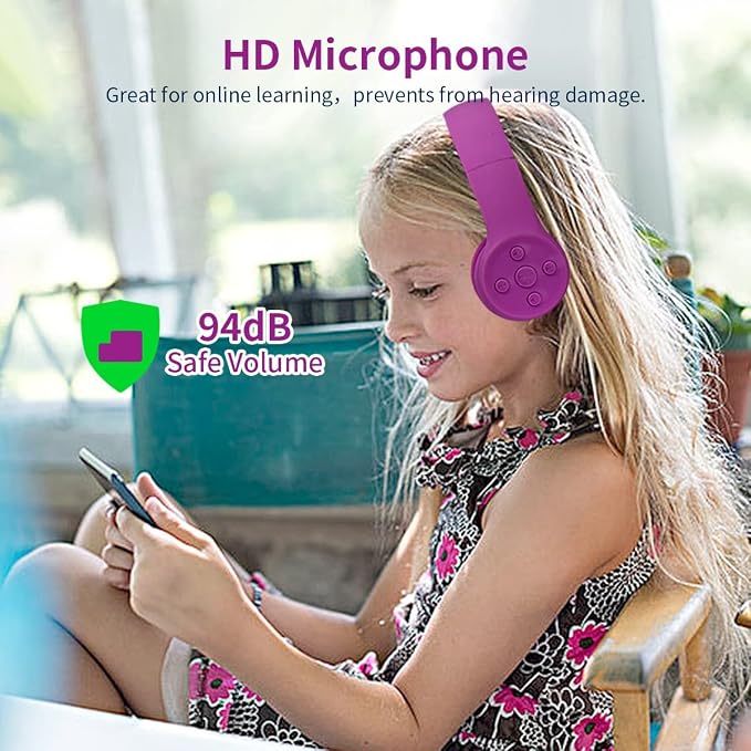 Girls Wireless Headphones, 5 Button Easy Use, 93db Volume Limited - Image 3