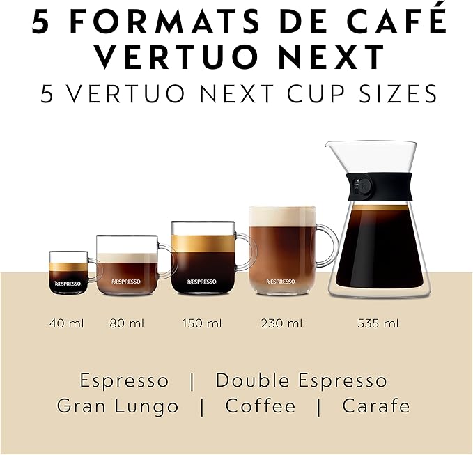 Nespresso Vertuo Next Coffee and Espresso Machine by Breville,1.1 liters, Dark Chrome