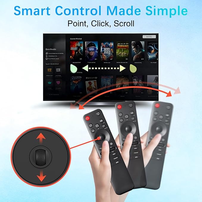 Replacement Magic Remote for LG Smart TV 2025 with Red Silicone Cover – Compatible with LG OLED G5 C5 B5, QNED 92A 85A 80A – AI Voice, Pointer, Scroll, Air Mouse – Quick Pairing & Durable Design