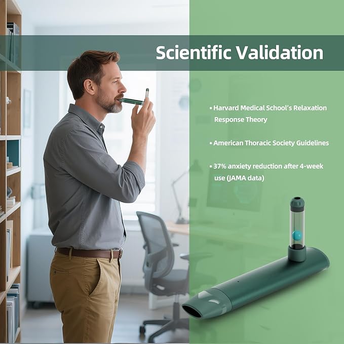 Portable Breath Balancer 3 Minutes of Quick Decompression and Sleep aid,Relieves Anxiety and Improves Focus,Sports Recovery Artifact & Corporate Health Gift & Family Mindfulness Gift (Green)