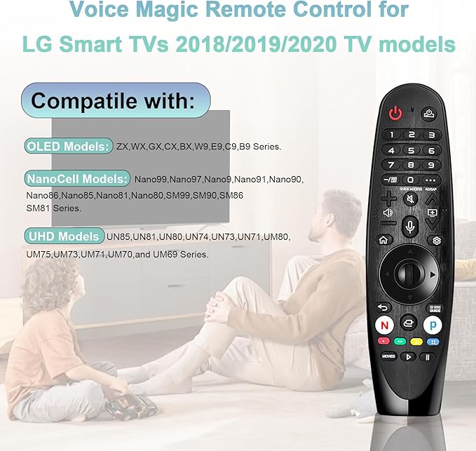 Voice Magic Remote Control for LG MR20GA AKB75855501with Voice and Pointer Also Universal for MR19BA MR21 MR22 MR23 MR24 GA GN GC MR18BA MR650A, with Pointer Function