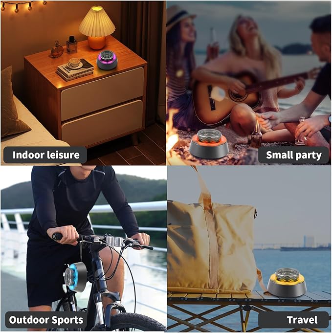 Okjew Bluetooth Shower Speaker, IP67 Waterproof Wireless Speaker with Colorful LED Lights, True Wireless 3D Stereo Sound, Portable Outdoor Speakers for Beach, Pool, Kayak, Travel, and Home Use (Blue)