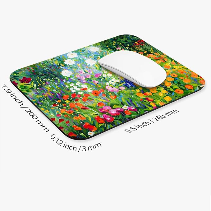 Armanza Square Mouse Pad Flowers Floral,Personalized Premium-Textured Custom Mouse Mat Design,Washable Mousepad Lycra Cloth,Non-Slip Rubber Base Computer Mouse Pads for Wireless Mouse