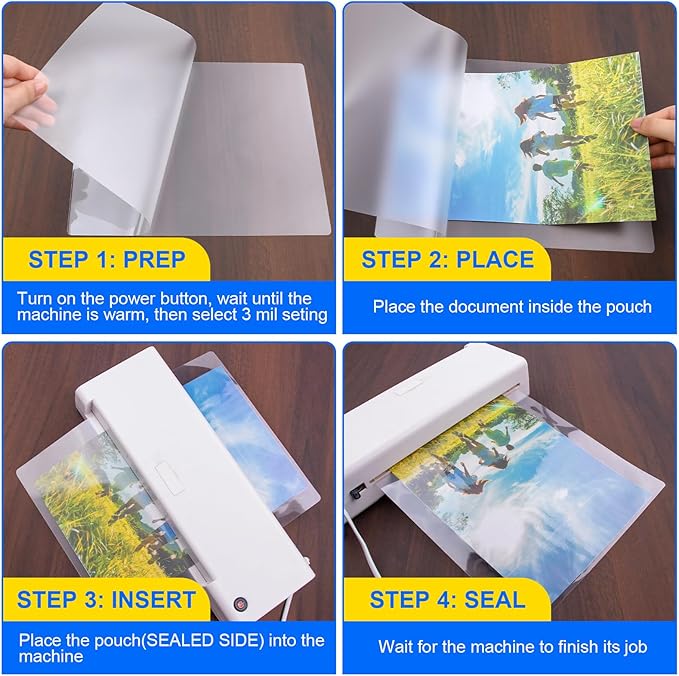 BURVAGY 400 Pack Laminating Sheets, 3 Mil, 9 x 11.5 Inches Thermal Laminating Pouches Lamination Sheet Paper for Laminator, Clear, Letter Size, Office and School Supplies